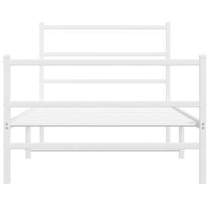 โครงเตียงเหล็กสีขาวทันสมัยแบบเตียงคู่ รูปทรงสี่เหลี่ยมผืนผ้า เตียงโลหะทันสมัย - Product Image 5