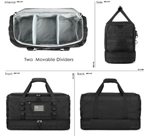 Sac de sport moyen 54L avec compartiment à chaussures, poche étanche, multifonctionnel, unisexe, pour voyage, plusieurs poches, fermeture éclair, polyester - Product Image 2