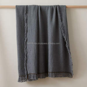 Vente en gros personnalisé 100% coton motif bohème tissé jeter couverture à la main bébé lit salon hiver jeter couverture vente en gros - Product Image 3