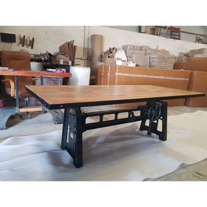 Modern Vintage endüstriyel çiftlik çevre dostu yuvarlak sehpa Jodhpur ev yemek oturma odası ahşap ve demir malzeme - Product Image 5