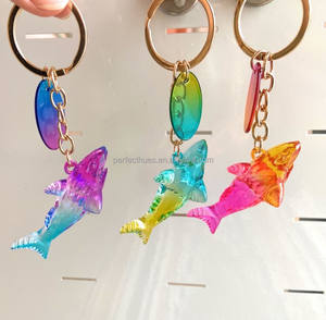 Llavero de regalo de recuerdo-Patrón de animal de tiburón Impresión UV Durable Forma 3D PS Material Charms - Product Image 5
