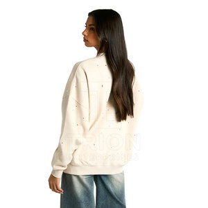 Sudadera de Mujer con Pedrería, Superventas, Mezcla de Algodón Suave, Estilo Casual para Uso Diario - Product Image 3