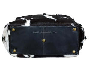 Bolsa de Viaje de Fin de Semana Plegable, Ligera y de Moda, de Cuero Genuino Estilo Western con Pelo, Cierre Resistente y Gran Capacidad de Almacenamiento - Product Image 3