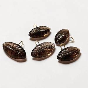 Colgante de cristal tallado en forma de labios de cuarzo ahumado, con diamantes de imitación, en oro y plata 925 para la creación de joyas DIY, collares y pendientes. - Product Image 6