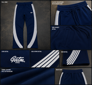 Custom <b>Men</b> <b>Wide</b> <b>Leg</b> Track Pants Contrast Side Stripe Straight <b>Leg</b> Sweatpants Casual Streetwear Jogger <b>Trousers</b> OEM Wholesale - Product Image 4