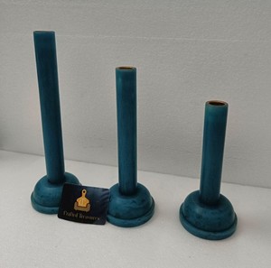 Cadeaux de Noël, ensemble de supports de bougies en résine époxy, cylindriques, bleu mat, décoration de la maison, vaisselle, décoration de mariage, cadeaux - Product Image 1