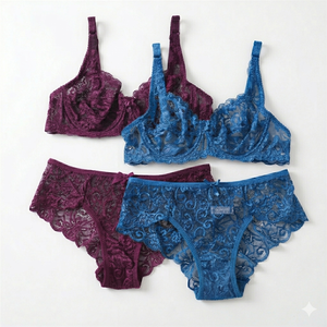 Ensemble soutien-gorge sexy en dentelle florale sans bretelles pour femme, avec bonnets 3/4 ultra-fins, sans rembourrage, à armatures et effet push-up - Product Image 6