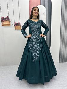 Vestido Anarkali Formal Bordado con Lentejuelas, Manga Larga, para Bodas, Graduaciones, Diwali, Fiestas, Vestido Indio Pakistaní para Mujer - Product Image 1