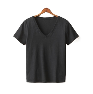 T-shirt personnalisable 100 % coton pour femme, col en V, manches courtes, haute qualité, respirant, décontracté, pour l'été - Product Image 6