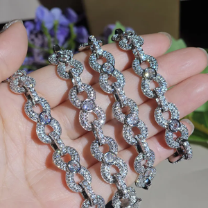 Moissanite <b>Iced</b> <b>Out</b> Cuban Link Bracelet Luxury Hip Hop <b>Chain</b> Statement Jewelry Streetwear Gift For Men Women - Product Image 6