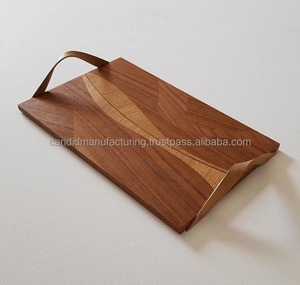 Bandeja Decorativa Rectangular de Madera con Asa de Metal, Diseño Floral de Ramadán, Patrón de Naturaleza Muerta, Diseño Art Deco Hecho a Mano - Product Image 5