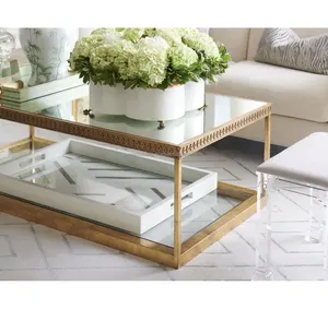 โต๊ะกาแฟทรงสี่เหลี่ยมทันสมัยหรูหรา โครงเหล็กปรับระดับได้ เป็นมิตรกับสิ่งแวดล้อม สำหรับห้องนั่งเล่น Zahid Exports - Product Image 4