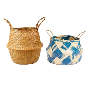 Decorative Handmade STRAW BELLY <b>BASKETS</b> Woven Planter <b>Basket</b> for Indoor Plant Pot Cover PHU HAO Ho Chi Minh City - Product Image 1