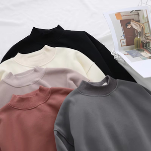 เสื้อสเวตเชิ้ตคอกลมโอเวอร์ไซส์แบบยูนิเซ็กซ์ ผ้าฟลีซ ระบายอากาศได้ดี สีพื้น ผ้าถัก แขนยาวปกติ สวมใส่สบาย เหมาะสำหรับฤดูหนาว - Product Image 4
