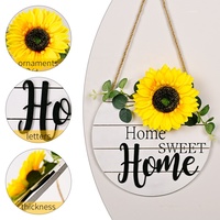 Decoración de Pared Rectangular de Alta Calidad WUJI con Diseño Floral de Otoño, Decoración para el Hogar, Personalizable, de Poliéster y MDF, 27cm X 27cm