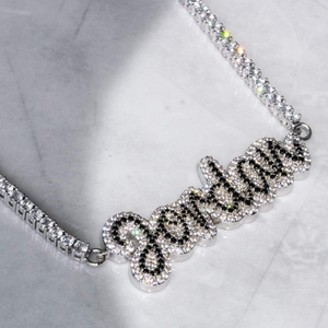 Custom 925 Silver Rose Gold Brilliant Cut Moissanite Hiphop <b>Name</b> Pendant Necklace Iced Letter Charm <b>Chain</b> Jewelry Micro Insert - Product Image 1