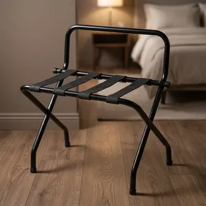 Stainless Steel Premium <b>Foldable</b> Luggage Rack <b>Suitcase</b> Stand Stackable Durable Heavy Duty for Hotels Resorts Guest Rooms - Product Image 3