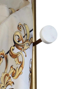 Porte-manteau en métal doré au design luxueux avec base en marbre blanc, options personnalisées pour entrée de luxe - Product Image 6