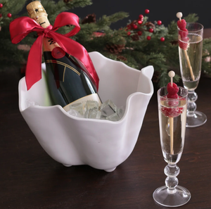 Seau à glace et vase à fleurs en métal blanc thermolaqué, à bords ondulés, pour centres de table événementiels - Vente en gros usine - Product Image 5