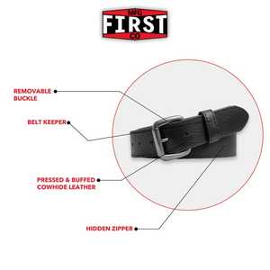 Cinturón de Cuero Genuino Negro con Hebilla Rectangular de Acero, Estilo Formal, Diseño Duradero de una Sola Pieza - Product Image 3