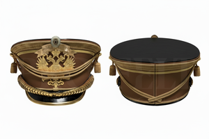 Elegant Gold Trim Peak <b>Cap</b> 3D Embroidered Detail Decorative Formal <b>Hat</b> for Ceremonial Events and Costume Accessories OEM <b>Caps</b> - Product Image 5