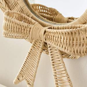Espejo Colgante Artesanal de Mimbre, Decoración de Ratán Natural para Habitación Infantil, Manualidades para Decoración de Espacios Juveniles - Product Image 3