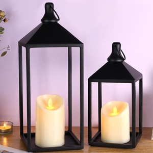 LED <b>Lantern</b> Pine Wood Metal Frame Remote Control Wholesale India - Product Image 6