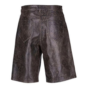 <b>Men</b> Black Genuine Leather <b>Slim</b> <b>Fit</b> High Quality <b>Shorts</b> Professional Manufacturers Made <b>Men</b> Leather <b>Shorts</b> - Product Image 3