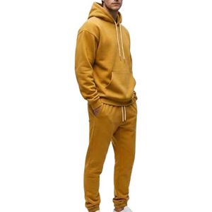 Wholesale Men's Customized Tracksuit Cotton/<b>Polyester</b> <b>Hoodie</b> Sets Breathable Streetwear Sports Training Regular Men Jogger Set - Product Image 2