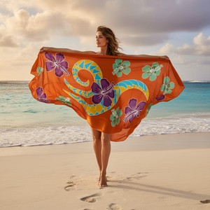 Beach <b>Sarong</b> <b>Wrap</b> for Women Soft Breathable Cotton Pareo Skirt Multi Style Swim Cover Up Quick Dry Summer Vacation Bikini Cover - Product Image 1
