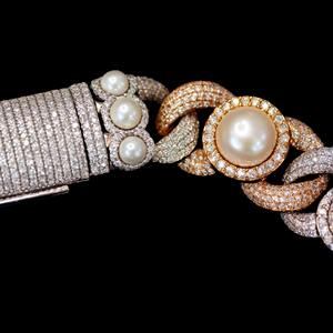 Cadena de Plata de Ley 925 con Zirconia y Baño de Oro, Diseño Personalizado, Estilo Miami Cuban Link, Collar de Rapper, Cadenas Finas para Mujer, Certificadas - Product Image 5