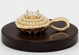 Collar con Colgante Cuadrado de Lujo con Incrustaciones de Diamantes para Mujer, Colgante con Racimo de Diamantes, Joyería Hip Hop - Product Image 2