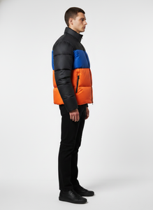 Chaqueta Acolchada Aislante de Tres Tonos Premium - Negra, Azul y Naranja con Logotipo SQS - Product Image 4