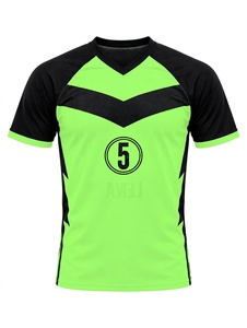 <b>Lime</b> <b>Green</b> Sublimation Soccer Jersey Men High Visibility Football <b>Shirt</b> V Neck Athletic Teamwear Training Wear Wholesale Apparel - Product Image 1