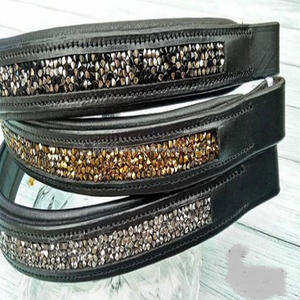 Conjunto de diamantes de cristal de 2mm, banda de cuero brillante de alta calidad para cejas de caballo, banda recta suave de cuero de vaca acolchado - Product Image 6