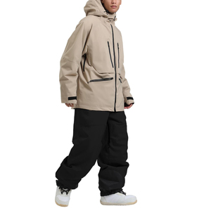 Conjunto de Traje de Esquí Personalizado de 2 Piezas para Hombre, Chaqueta de Esquí Alpina con Capucha y Cremallera Frontal, Impermeable y Resistente al Viento de 3 Capas y 10,000 mm, Pantalones de Nieve - Product Image 3