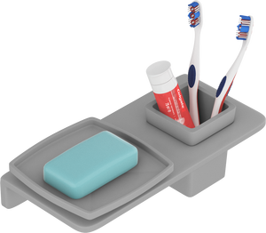 Support mural à deux niveaux pour savon, grand format carré, avec coupelle en verre dépoli – Accessoire de salle de bain haut de gamme pour usage résidentiel et commercial - Product Image 1