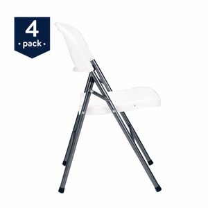 Sedie pieghevoli in resina premium, confezione da 4, bianche - Product Image 2