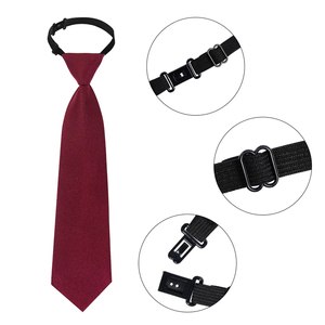 Corbata Pre-Atada para Niño, Color Borgoña, Tejida, con Correa Ajustable, Accesorio para Fiestas, Graduaciones y Uniformes Escolares - Product Image 1