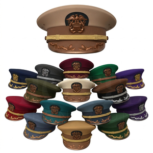 Hand Made Embroidered Peak Cap Classic Formal Uniform Style Premium Quality Outdoor <b>Hat</b> Custom Design Decoration <b>Hats</b> - Product Image 1