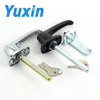 Serrure à poignée en L YX-MS322-1X en alliage de zinc chromé haute sécurité pour porte de garage avec 2 clés en laiton