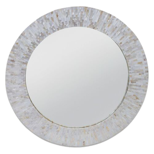 กระจกติดผนังงานฝีมือเวียดนาม ลายเปลือกหอยมุกทรงกลม  ขนาดสั่งทำได้ - Product Image 1