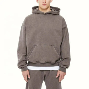 Custom Brand Screen Print Acid Wash Tracksuit For Men Heavyweight Custom Made Sun Faded Men's Acid Wash Tracksuit - Product Image 6