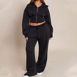 Survêtement respirant sur mesure nouvelle mode 2025 pour femmes – Ensemble jogging deux pièces uni dernier cri 2025 pour femmes - Product Image 1