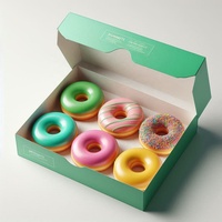 Carpeta de exhibición ecológica de materiales reciclados con relieve para donuts, pasteles, sushi y patatas fritas