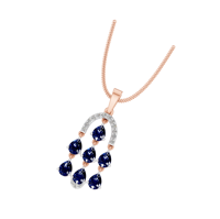 Collier pendentif pendentif pierre précieuse saphir bleu diamant taille poire pierre de naissance septembre 14k/18k or blanc pendentifs fins breloques
