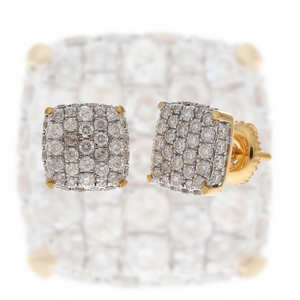 Pendientes de Diamantes Naturales de Corte Redondo de 1 Quilate, Oro Amarillo de 14k, Joyería Fina para Mujer - Product Image 2