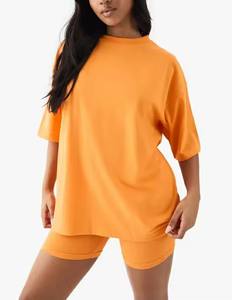 Nouvel ensemble décontracté deux pièces pour femme en coton 100% uni, broderie personnalisée, chemise et short oversize vintage, service OEM ODM - Product Image 3