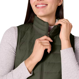 Puffy Vest Women Zip-Up Sleeveless Waterproof Canvas Solid Lightweight Padded <b>Cropped</b> <b>Puffer</b> Quilted Winter Warm Coat <b>Jacket</b> - Product Image 5