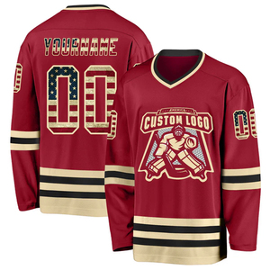 Maillots de hockey sur glace personnalisés, style USA, maillots d'équipe, vêtements de sport à séchage rapide, fabricant - Product Image 4